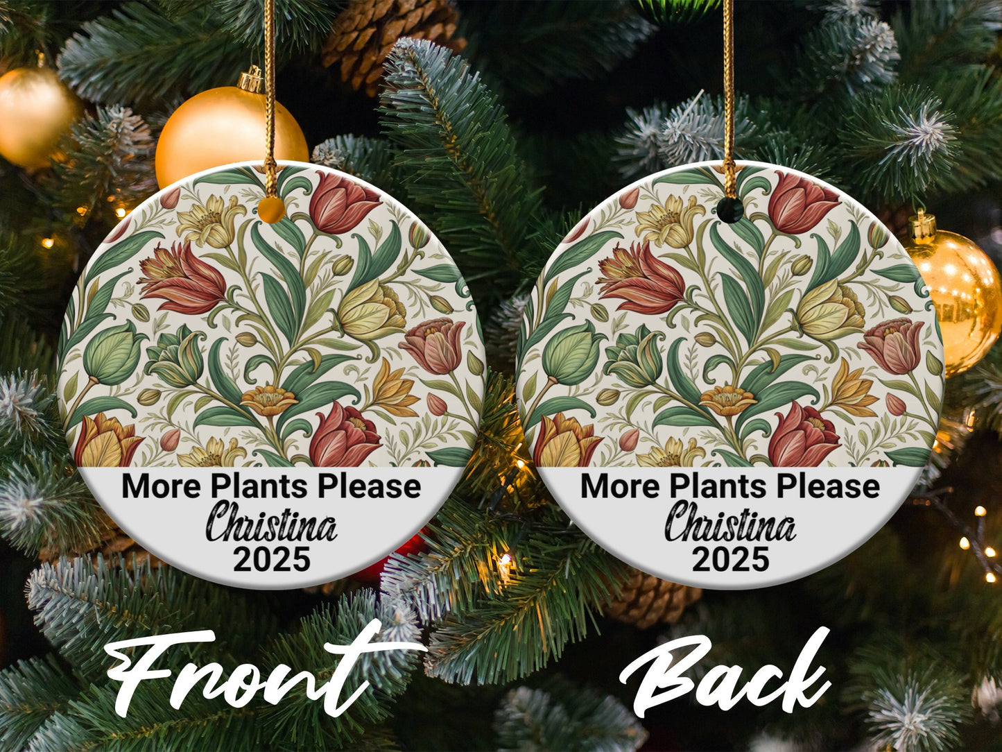 Custom Floral More Plants Please 2025 Ornament product type