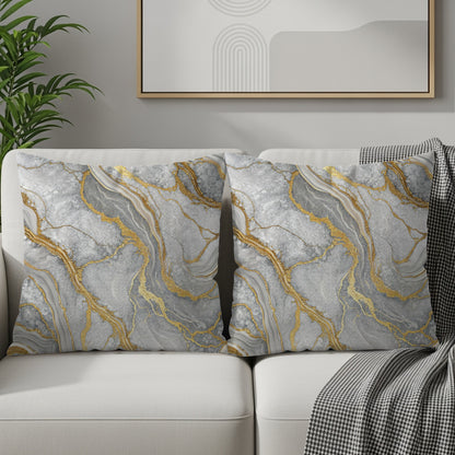 Elegant Marble Pattern Decorative Throw Pillow Set