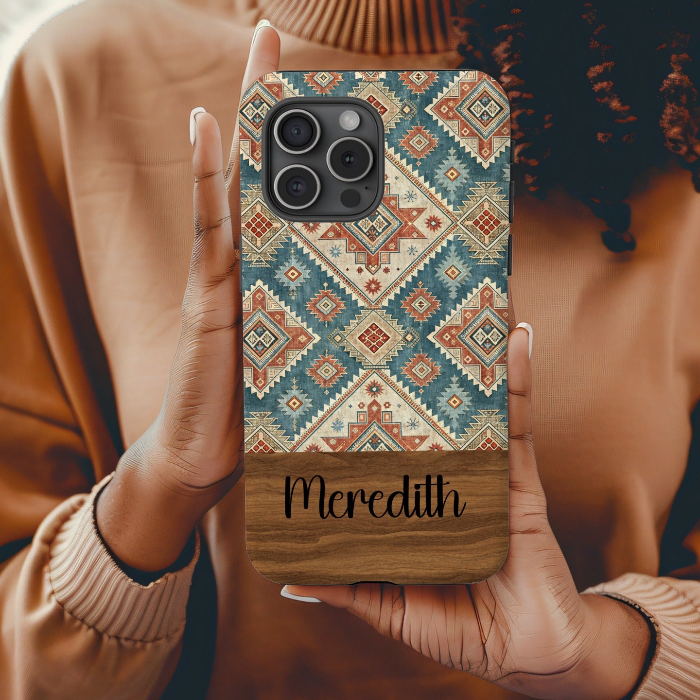 Detailed Geometric Pattern with Diamond Shapes Slim Custom Phone Case - Walk Greener