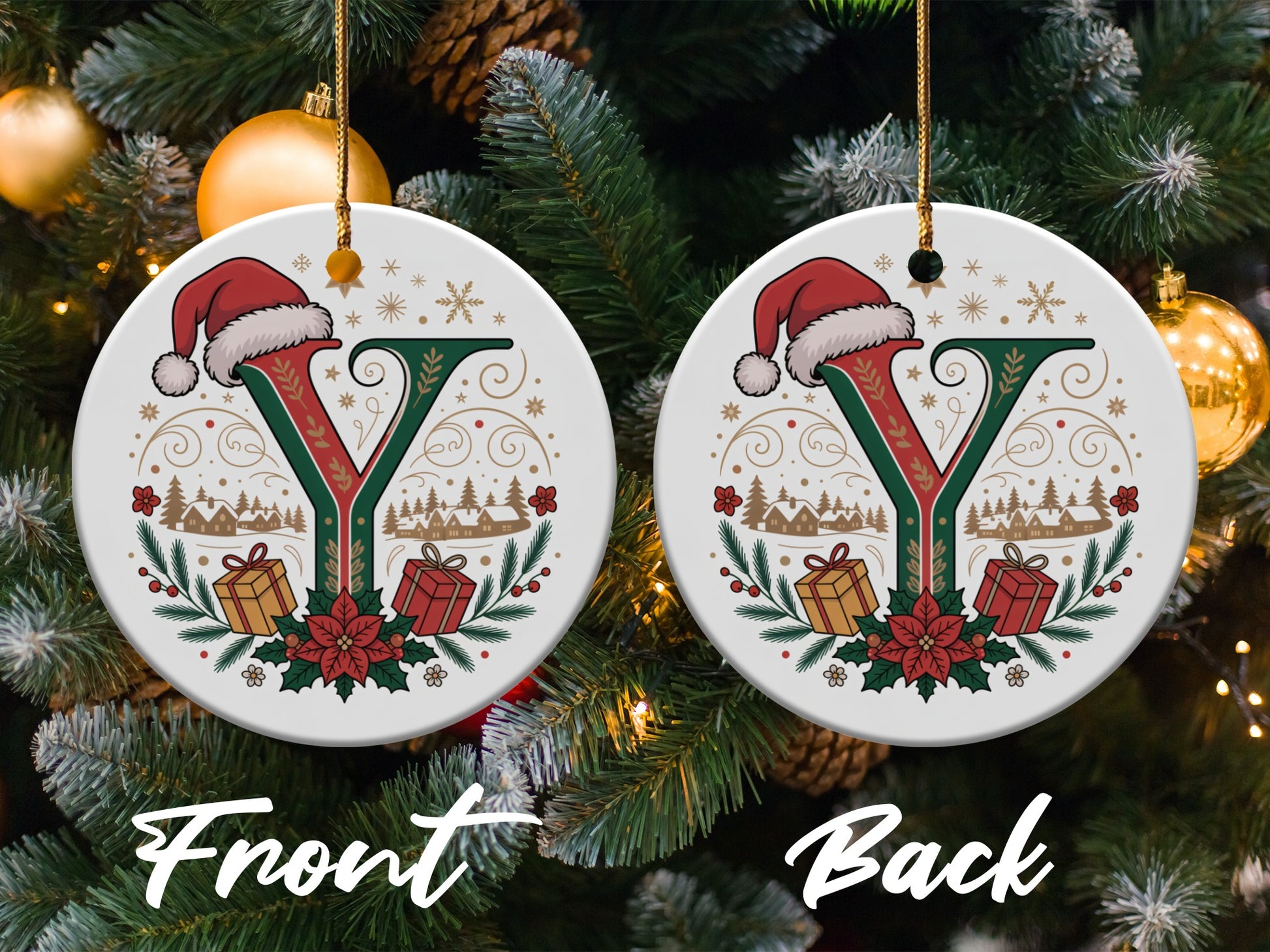 Personalized Christmas Ornament with Letter Y product