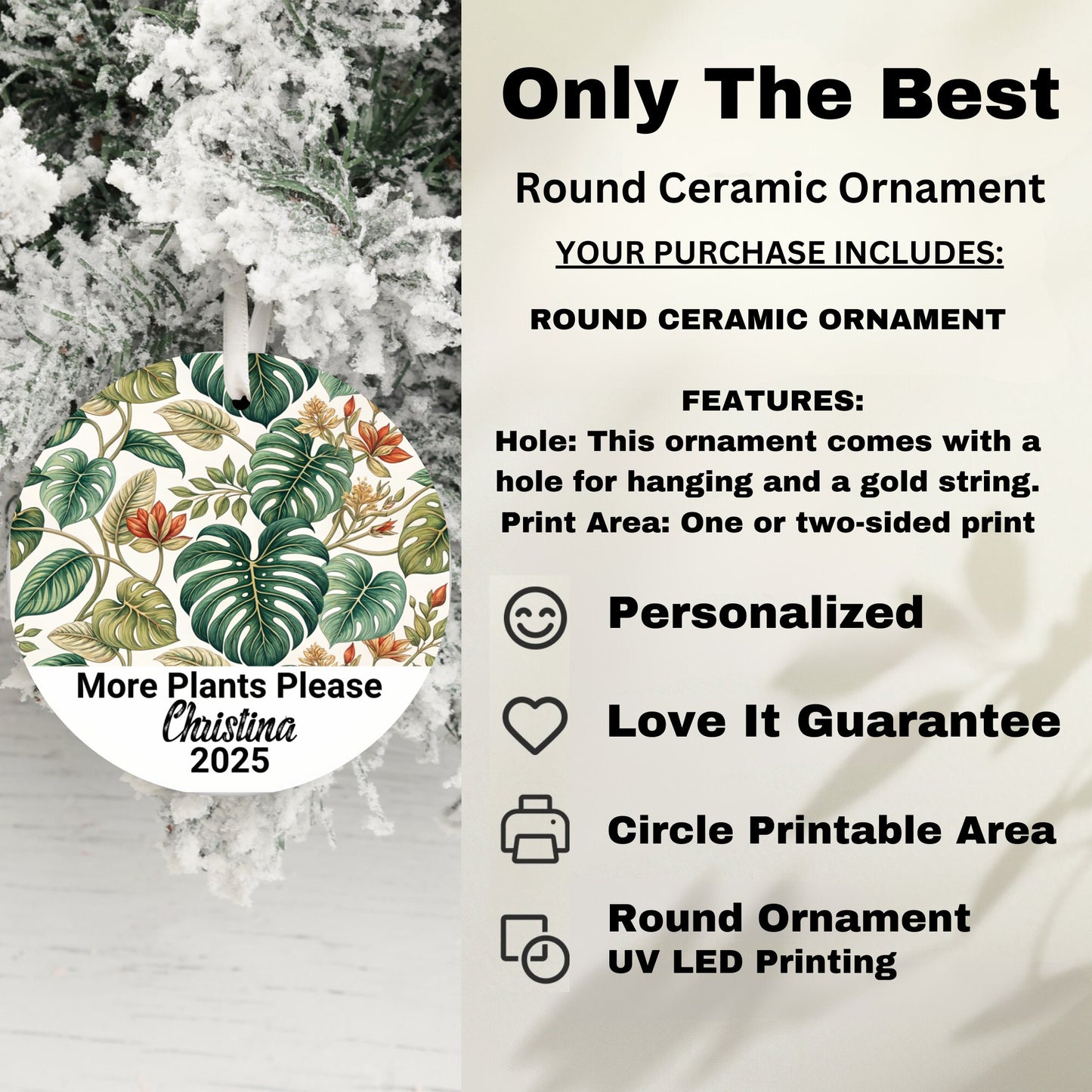 Only The Best Round Ceramic Ornament Hanging product type