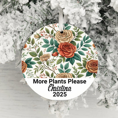 Personalized More Plants Please Floral Ornament product type