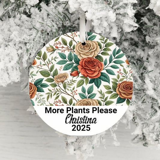 Personalized More Plants Please Floral Ornament product type