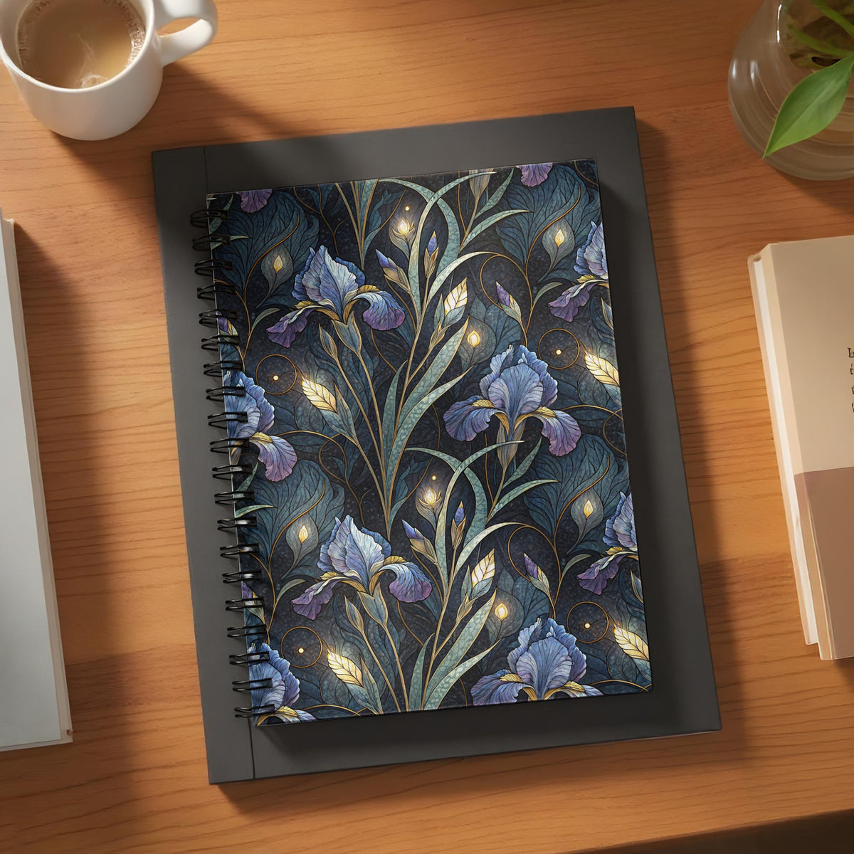 Elegant Floral Design Hardcover Spiral Notebook
