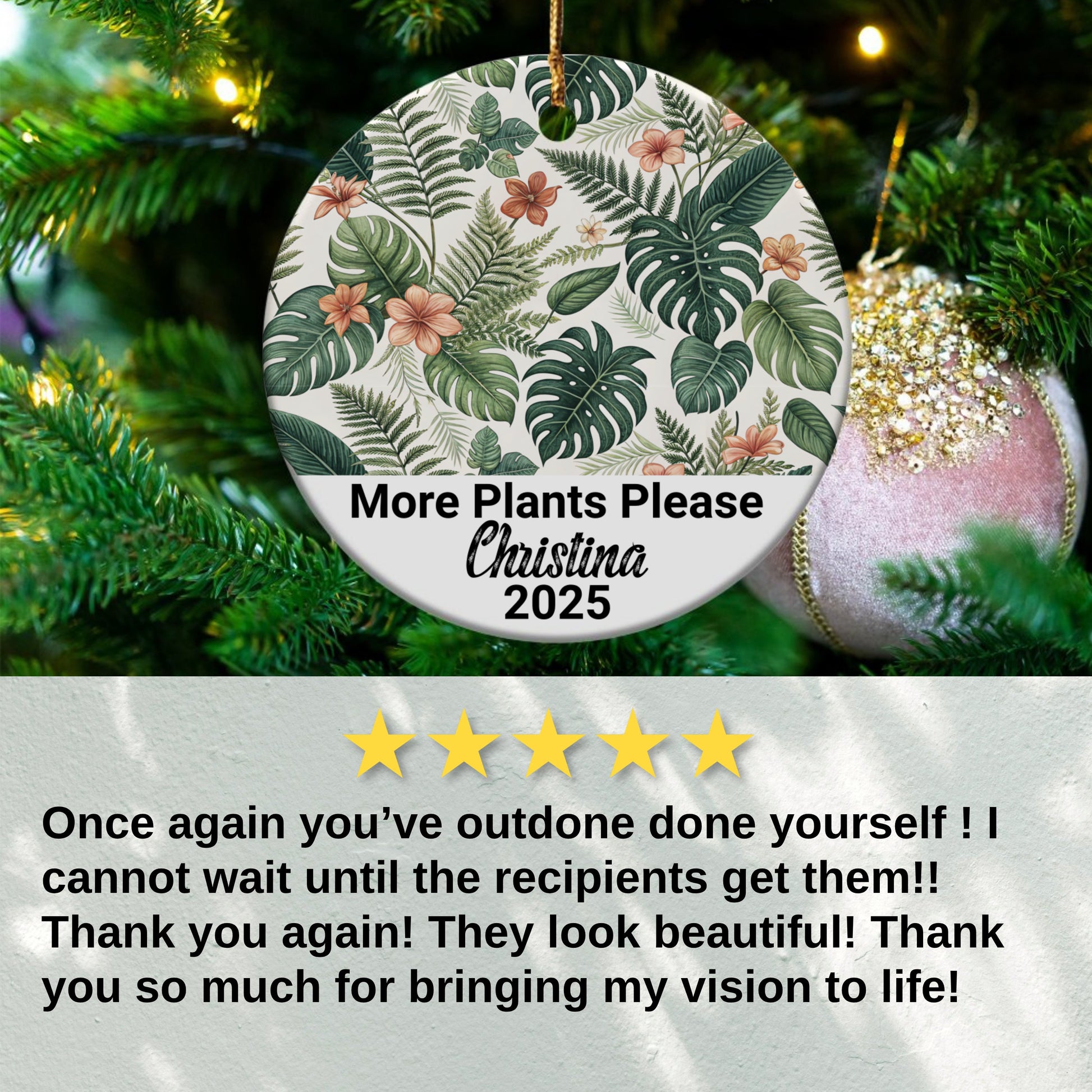 More Plants Please Personalized Ornament product