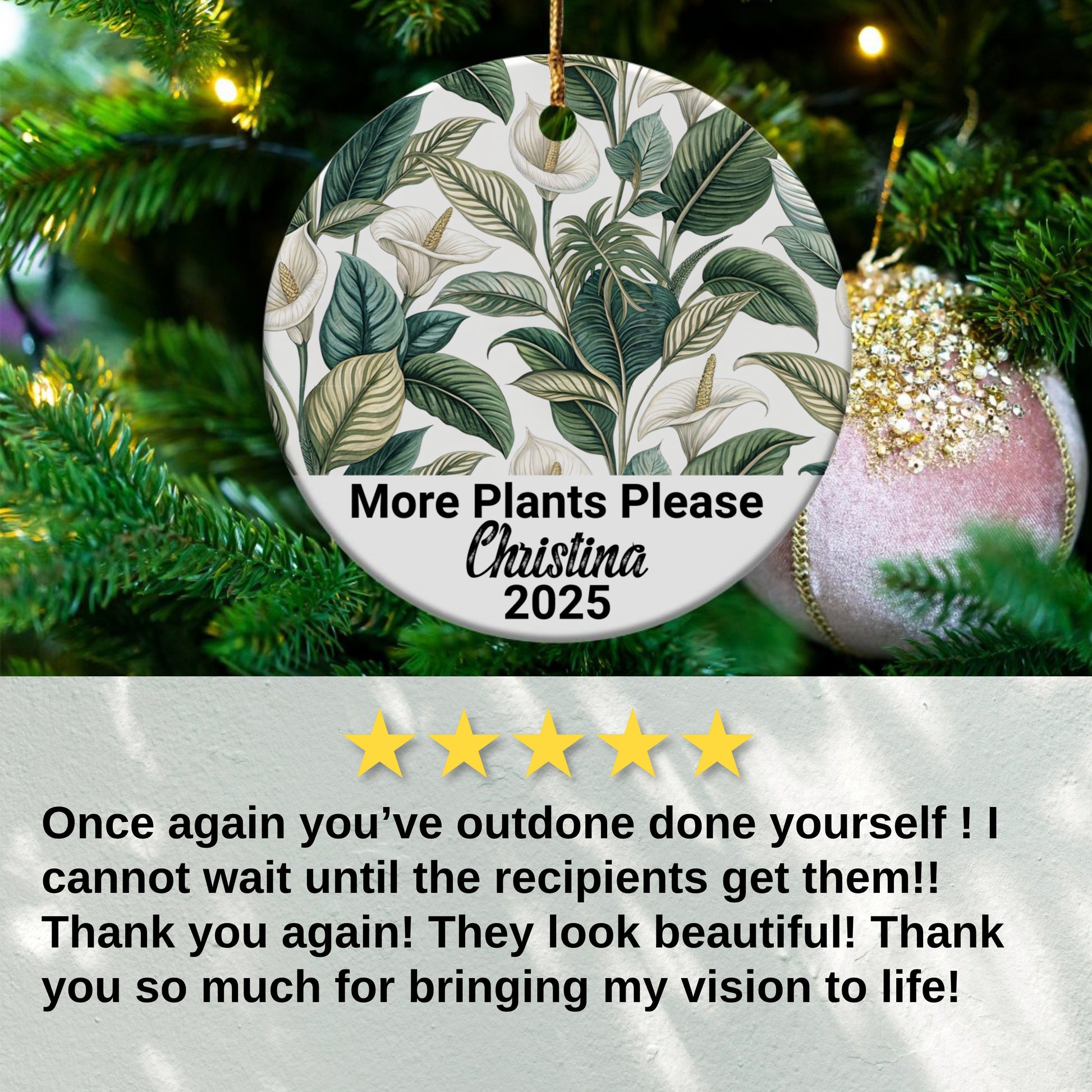 More Plants Please Personalized Ornament product