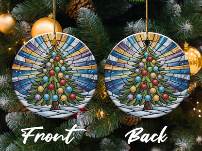 Stained Glass Christmas Tree Two Sided Ornament product type