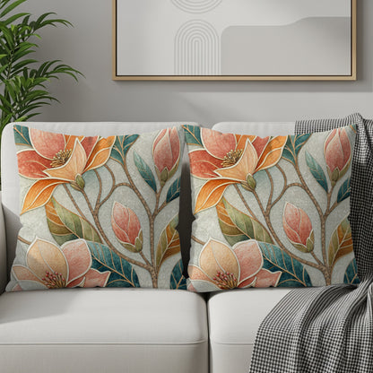 Floral Decorative Throw Pillow Covers for Sofa Decor
