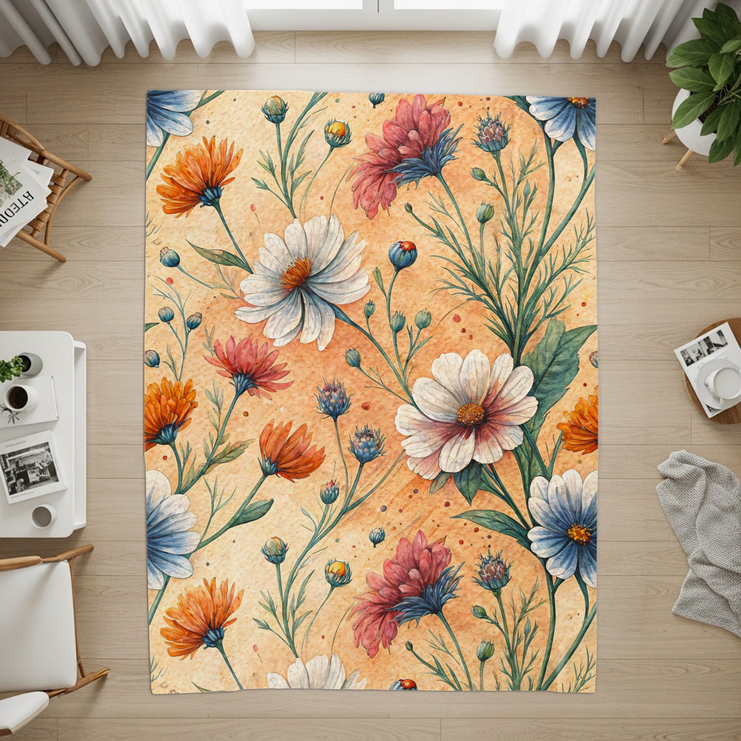 Watercolor Floral Delight Seamless Springtime Pattern - Walk Greener