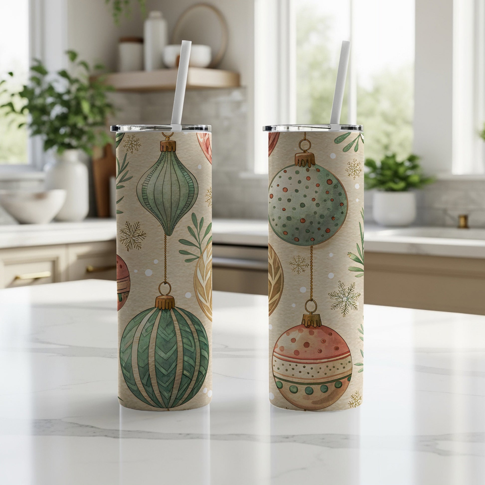 Festive Holiday Ornament Design Insulated Tumbler