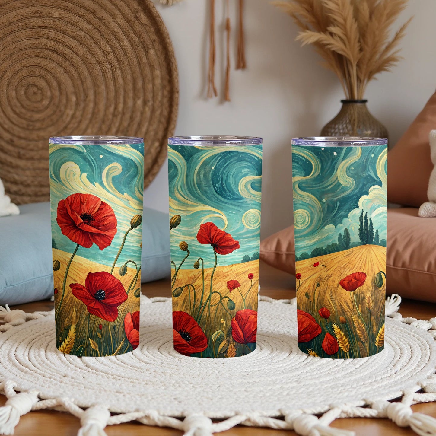 Colorful Field and Sky Landscape Design Tumbler