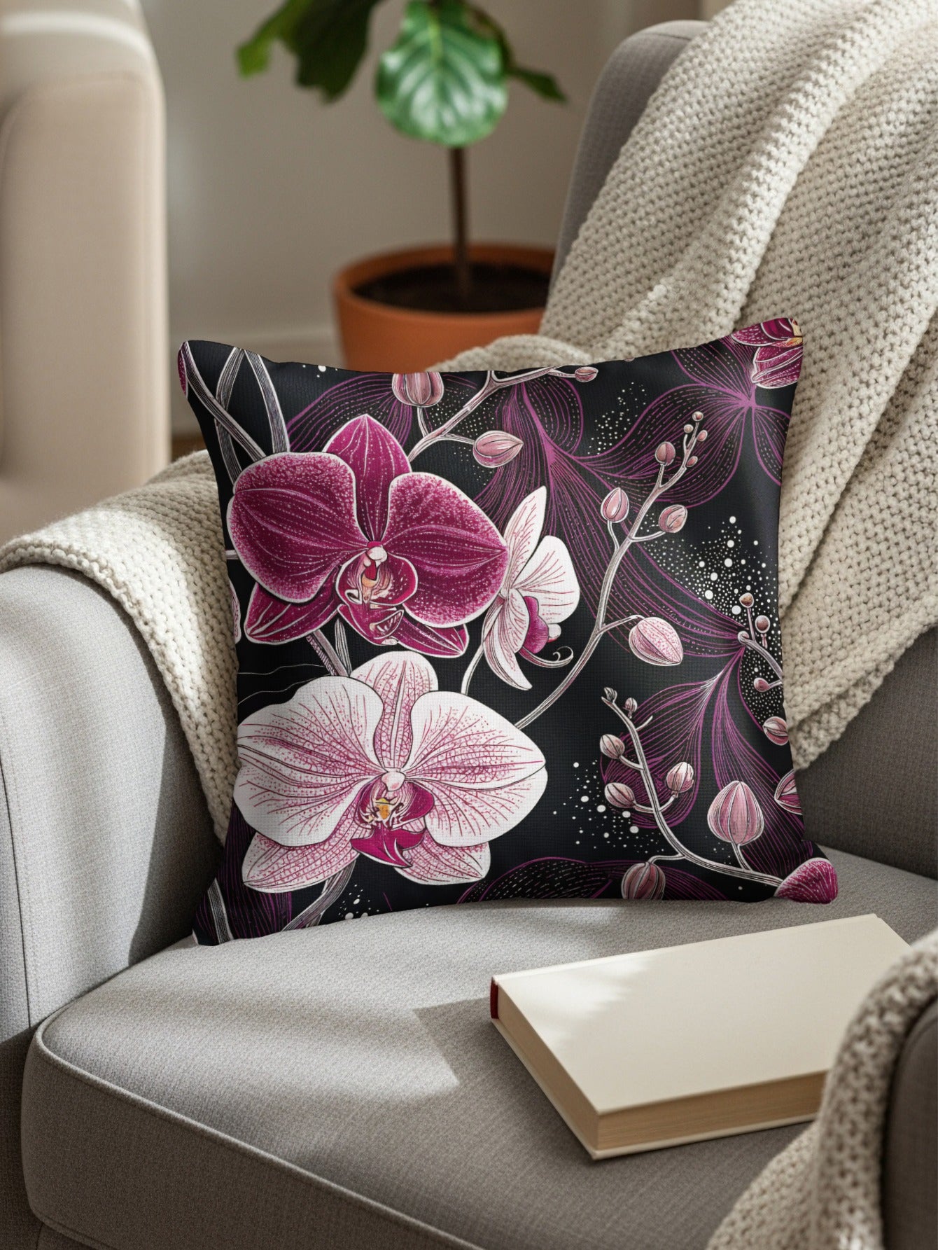 Luxurious Floral Printed Decorative Pillow Cushion
