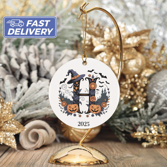 Personalized Halloween Witch Initial Ornament product type