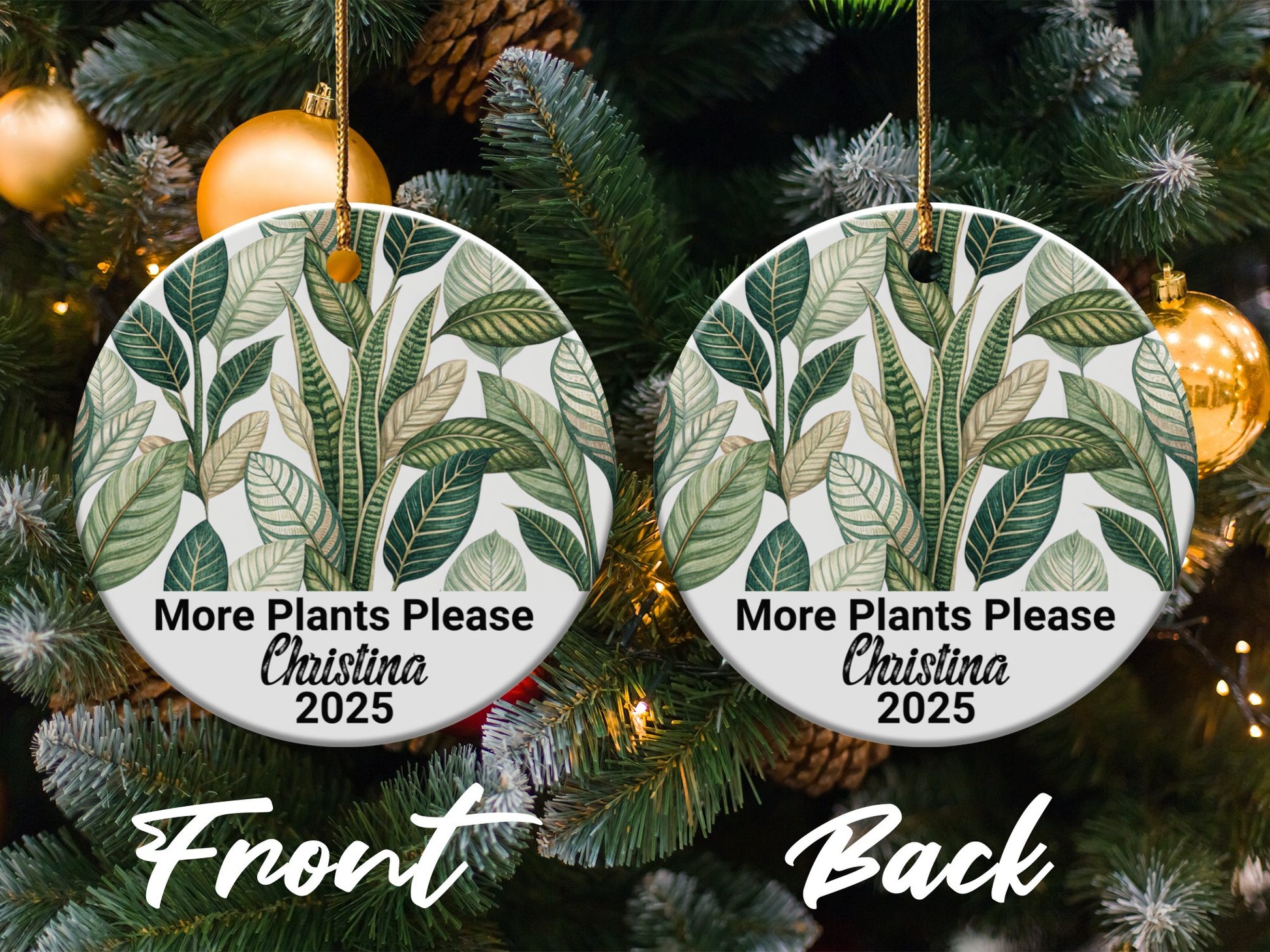 More Plants Please Customizable Ceramic Ornament product