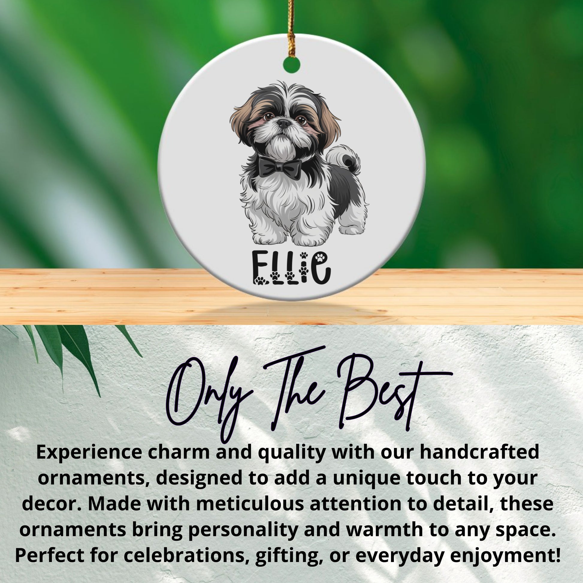 Handcrafted Dog Ornament with Unique Decor Product