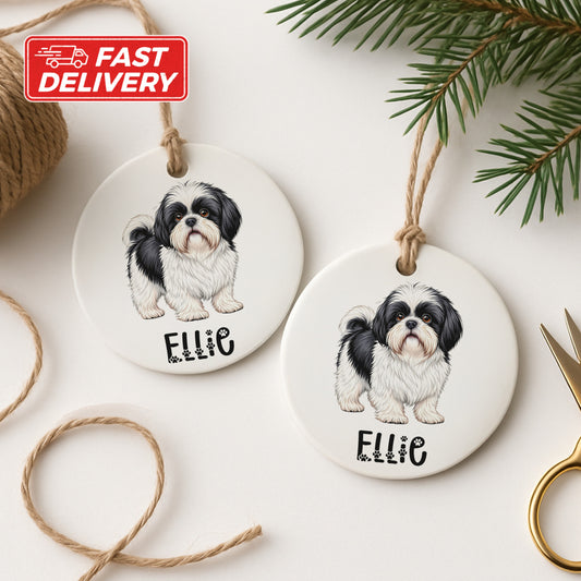 Personalized Shih Tzu Dog Christmas Tree Ornaments product type