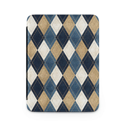 Elegant Blue Gold Diamond Patterned Electronic Cover