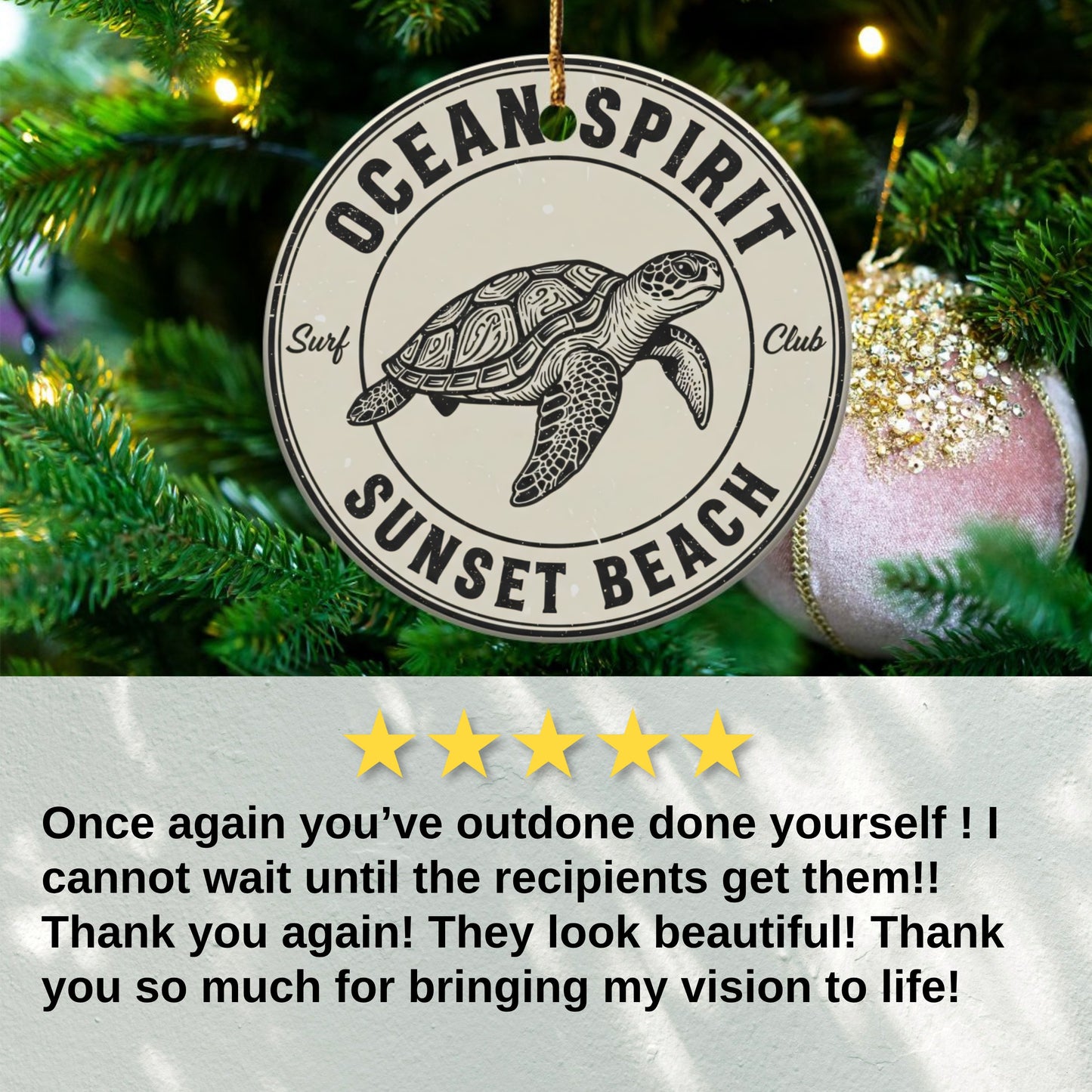 Ocean Spirit Surf Club Sunset Beach ornament product type