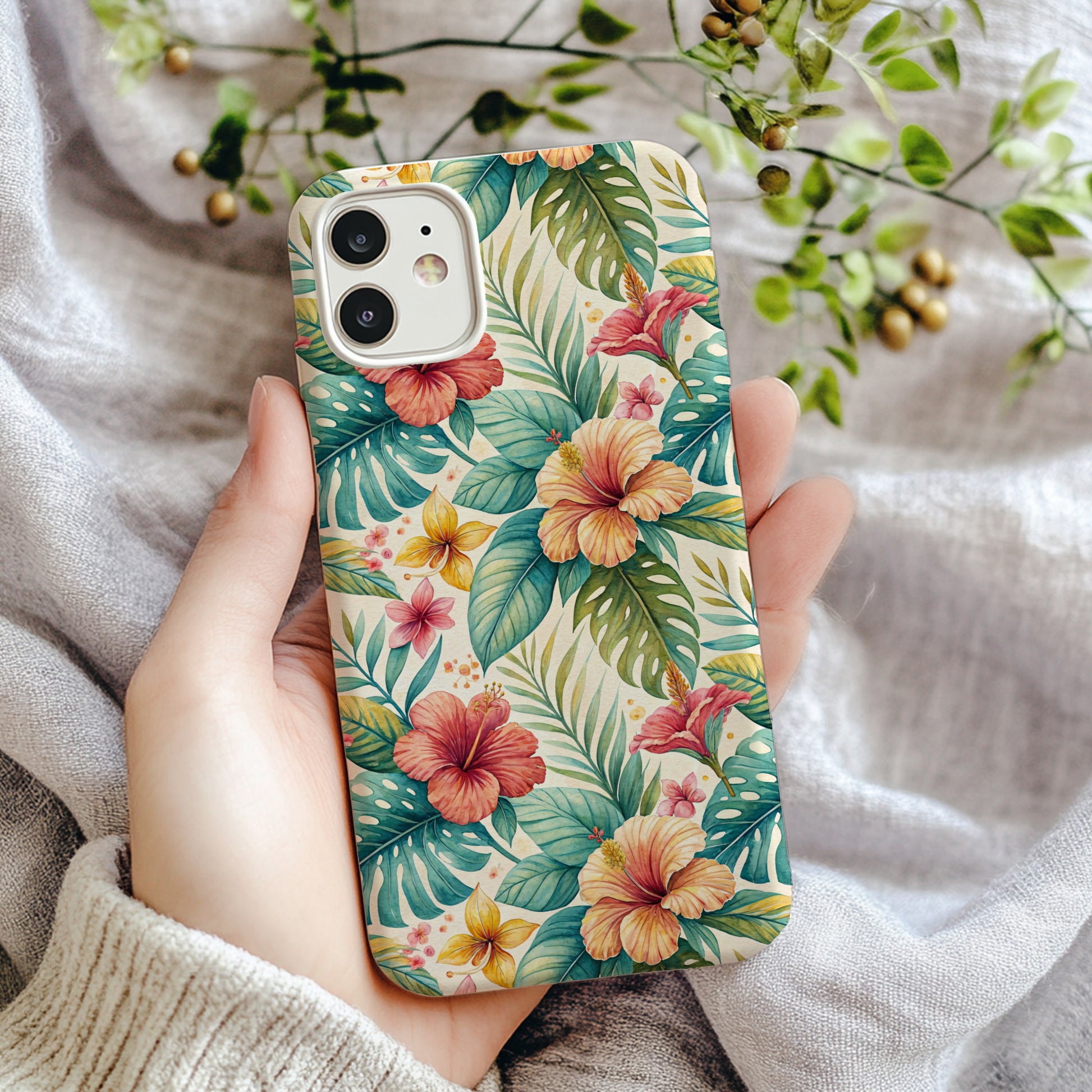 Tropical Floral Pattern Phone Case for Stylish Protection