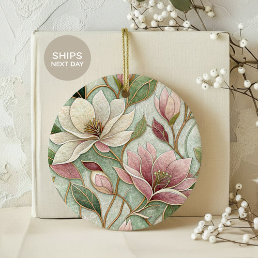 Elegant Floral Artwork Round Hanging Decoration