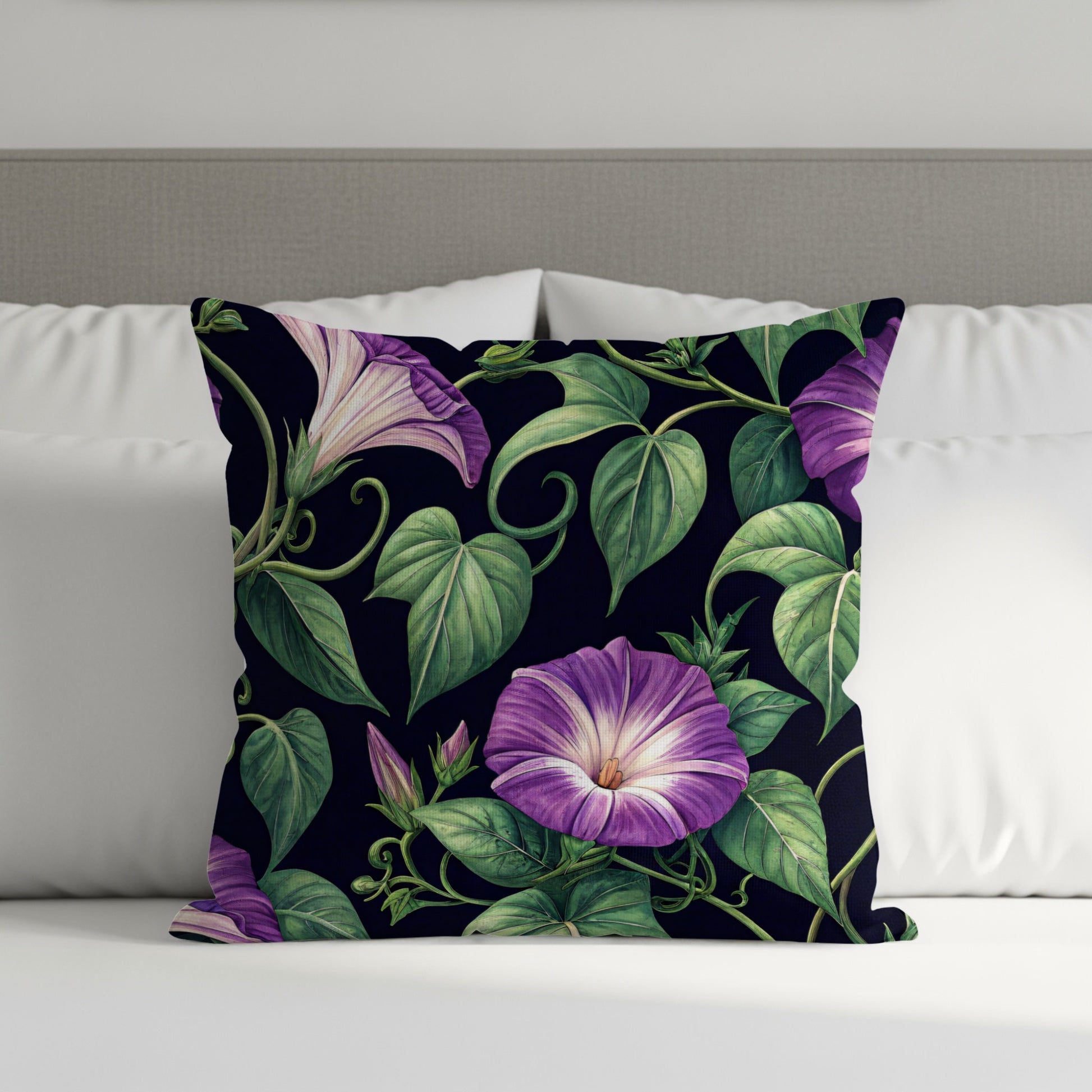Decorative Purple Flower Pattern Throw Pillow