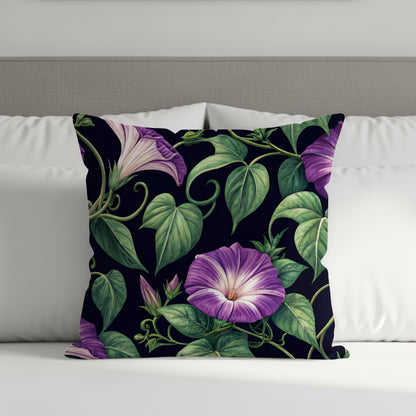 Decorative Purple Flower Pattern Throw Pillow