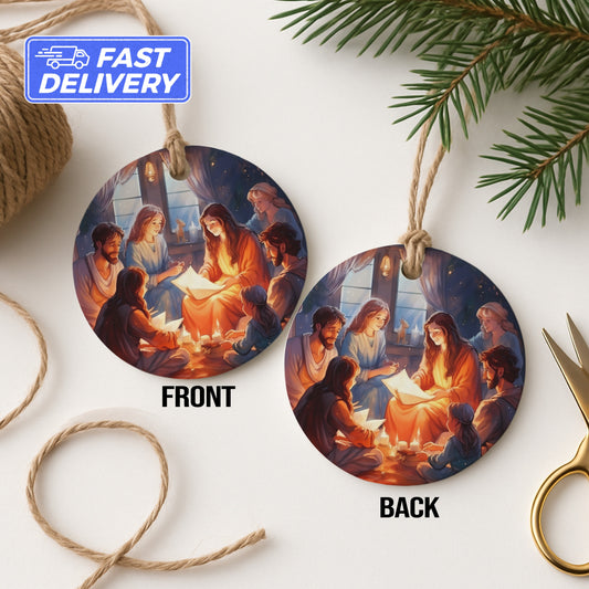 Christmas Nativity Scene Illustration Ornament product type