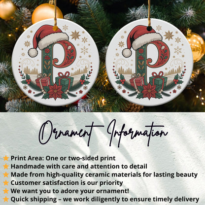 Cheerful Santa Hat Alphabet Christmas Ornament product