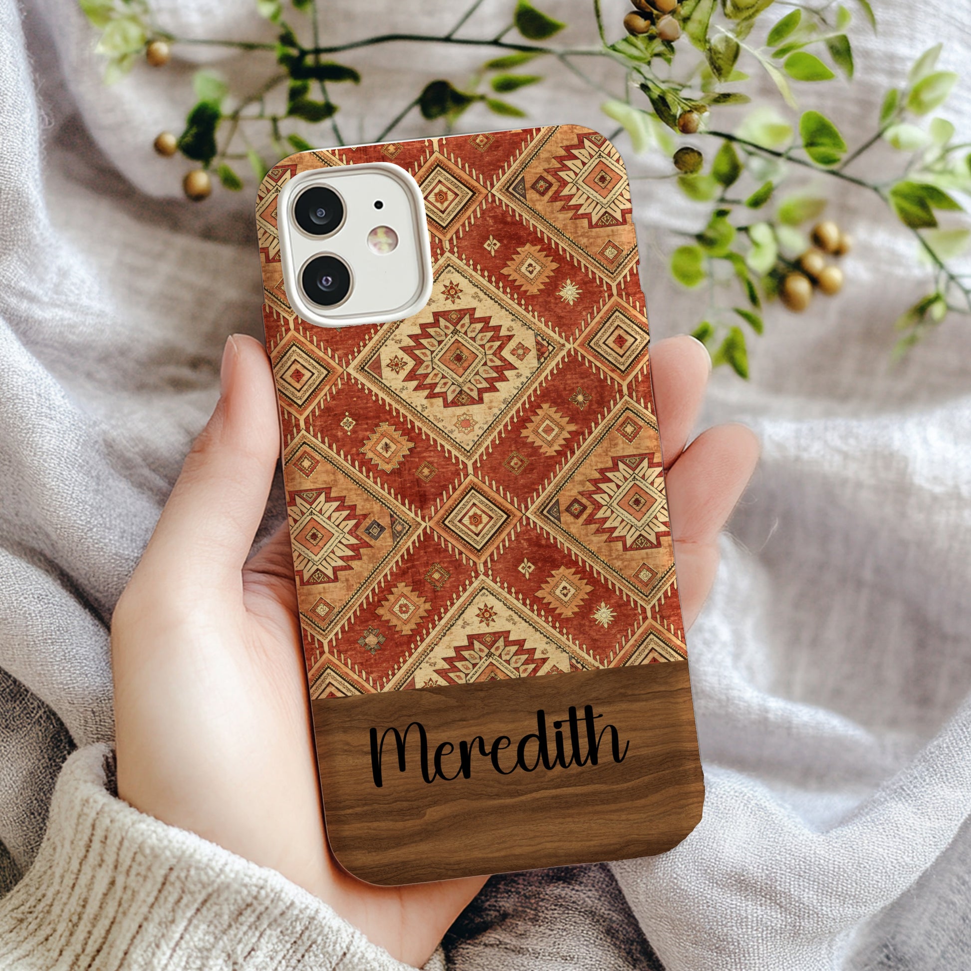 Geometric Diamonds Aztec Pattern Custom Phone Case - Walk Greener