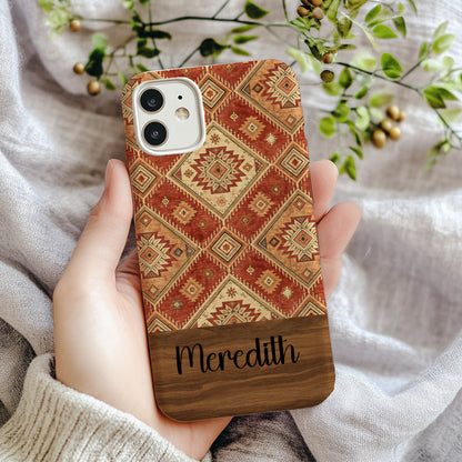 Geometric Diamonds Aztec Pattern Custom Phone Case - Walk Greener