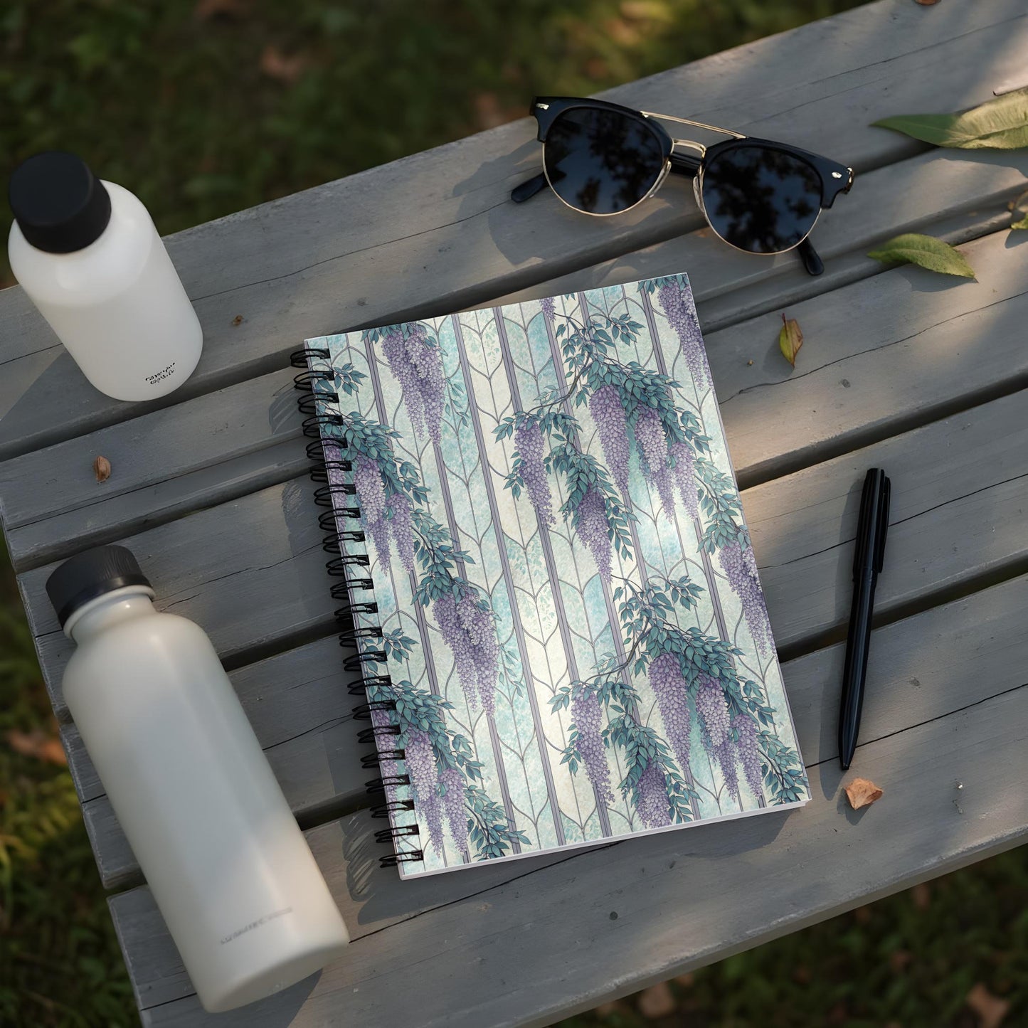 Floral Vine Design Spiral Bound Hardcover Notebook