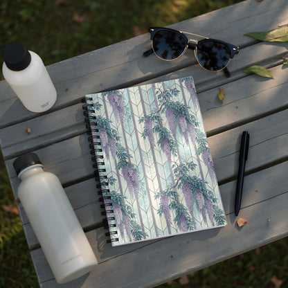 Floral Vine Design Spiral Bound Hardcover Notebook