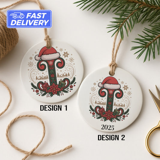 Santa Hat Scroll Design Christmas Ornament product