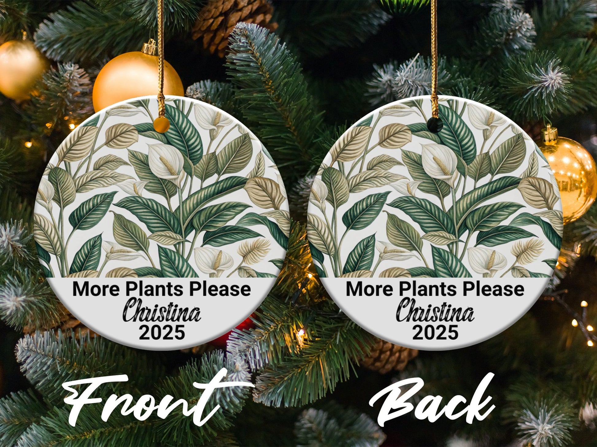 Personalized More Plants Please 2025 Ornament product type