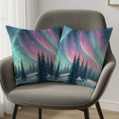 Stunning Northern Lights Scenic Cushion Covers Set
