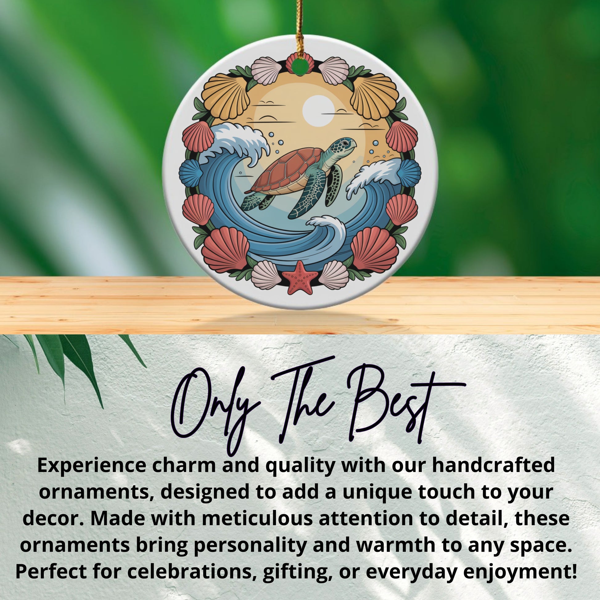 Beautifully Detailed Turtle and Shells Ornament product