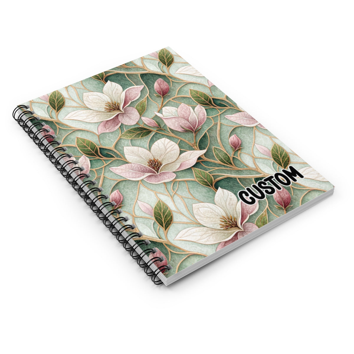 Floral Themed Customizable Spiral Bound Notebook