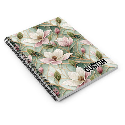 Floral Themed Customizable Spiral Bound Notebook