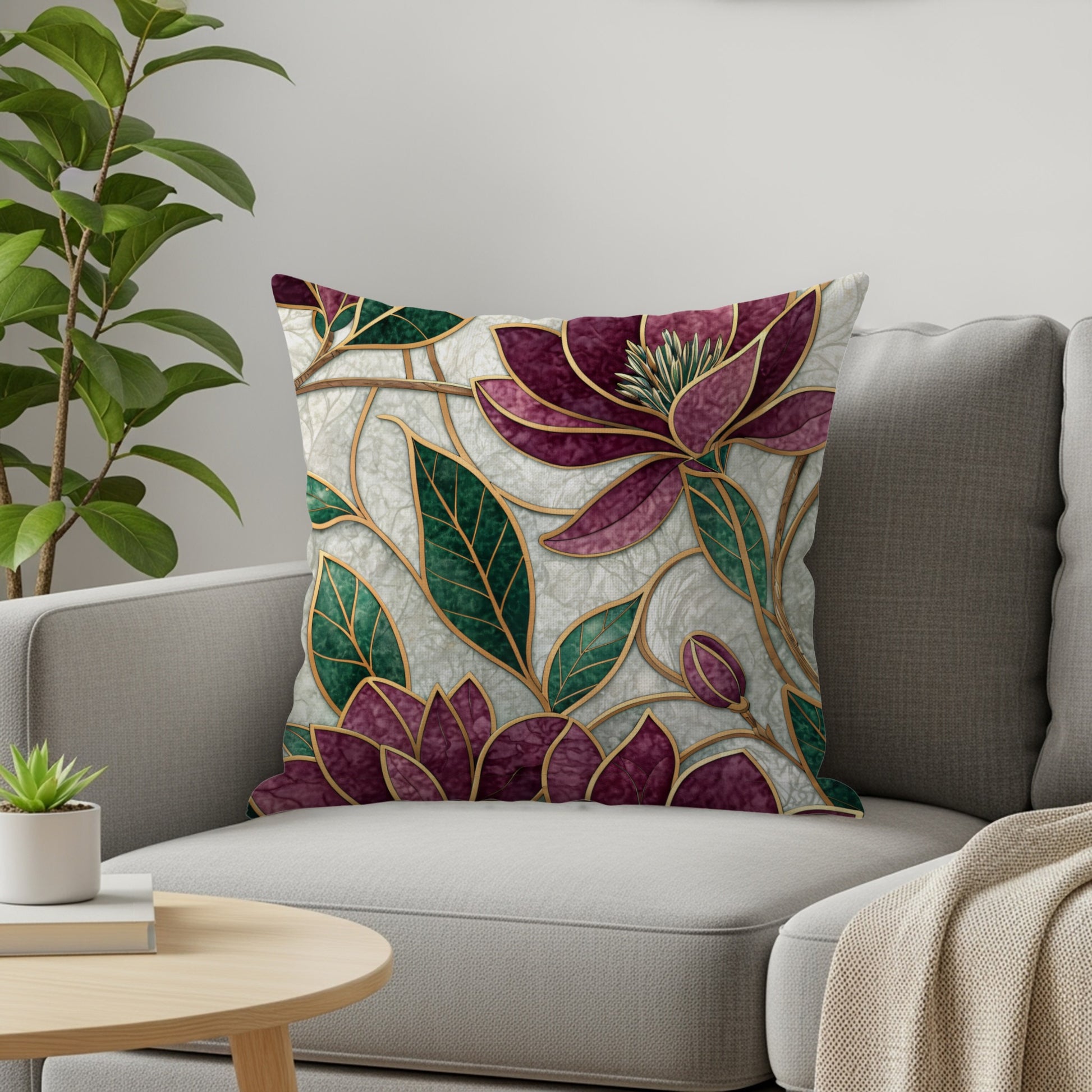 Elegant Floral Design Throw Pillow for Cozy Home Decor
