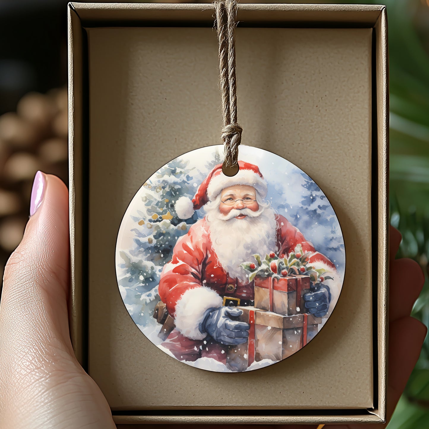 Santa Claus with Presents Christmas Ornament product