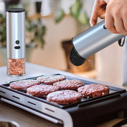 Rechargeable Electric Salt & Pepper Grinder Set with LED – Kitchen Mill