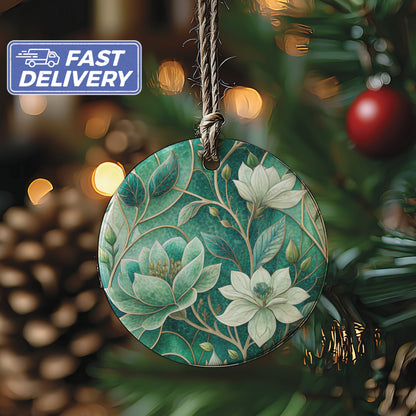 Elegant Floral Pattern Christmas Tree Ornament