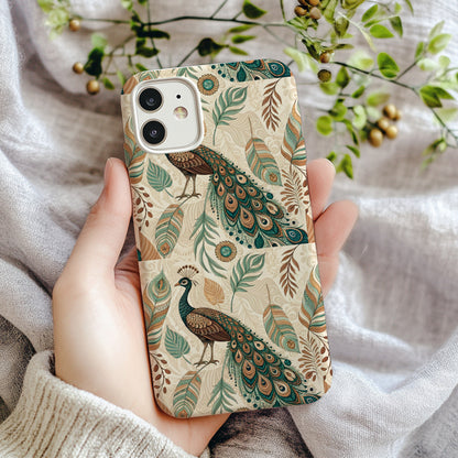 Elegant Peacock Floral Design Phone Case Cover