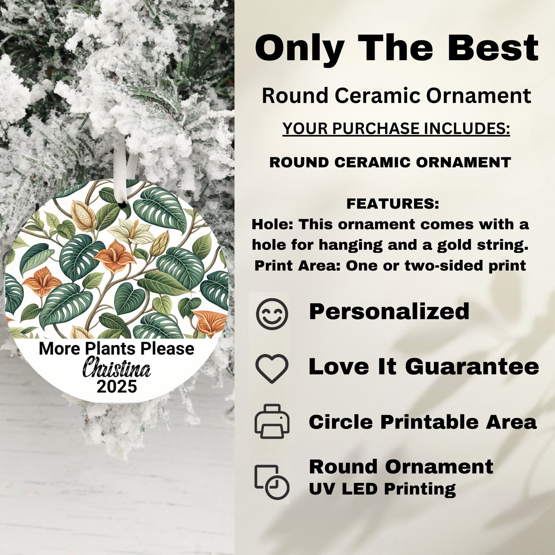 More Plants Please 2025 Round Ceramic Ornament product