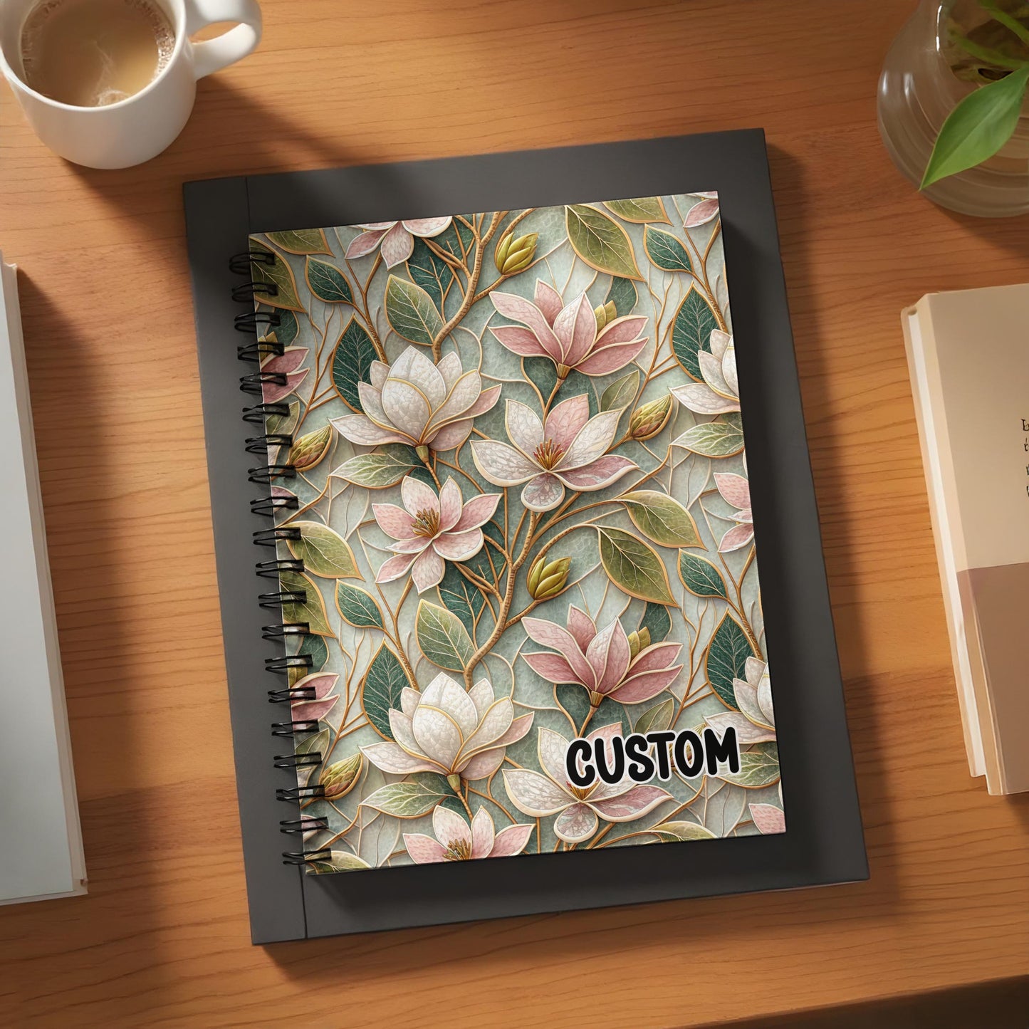 Custom Floral Design Spiral Bound Notebook