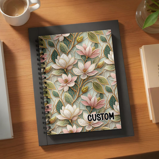 Custom Floral Design Spiral Bound Notebook