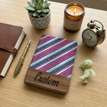 Custom Striped and Starry Patterned Notebook