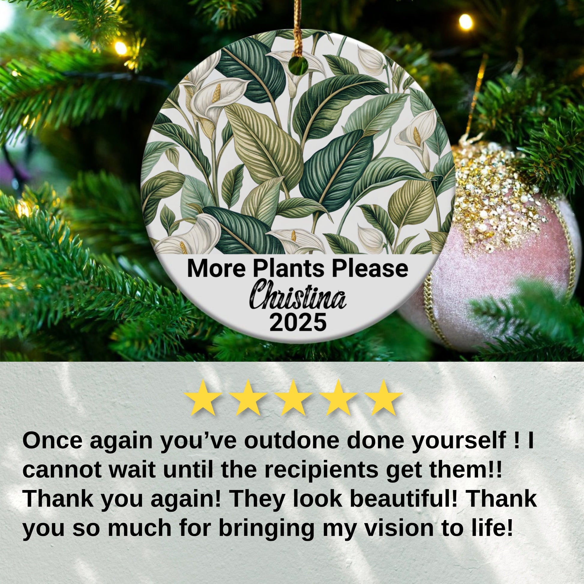 More Plants Please 2025 Customizable Ornament product type