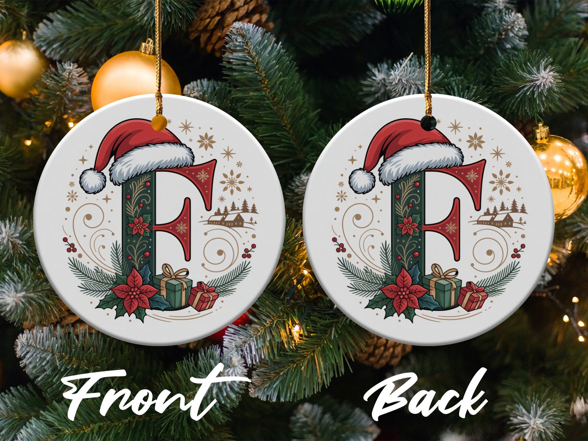 Festive Holiday Ornament with E Monogram product