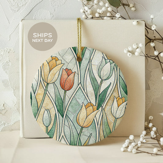 Stained Tulips Hanging Ornament Ships Next Day
